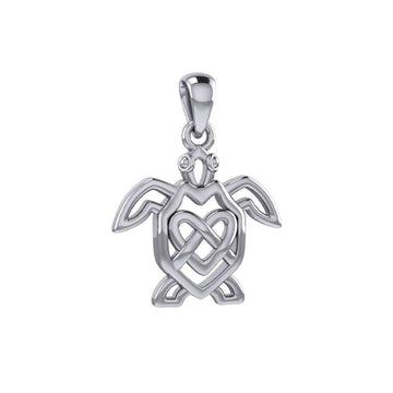 Celtic Turtle And Heart Pendant TPD6081 - Jewelry